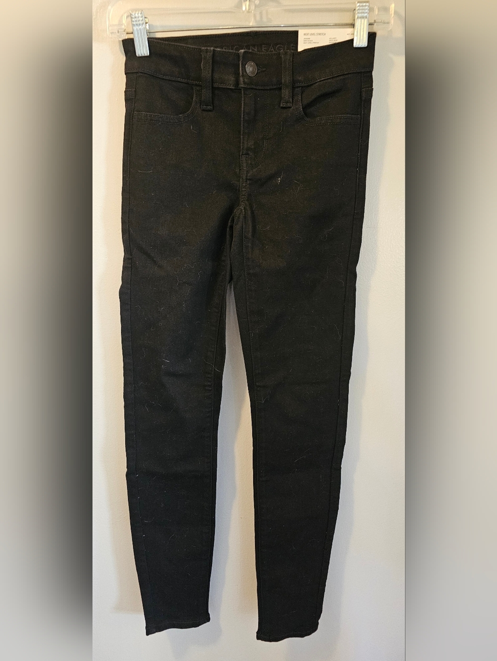 American Eagle Low Rise Next Level Stretch Jegging Black Women's Size 000S NWT